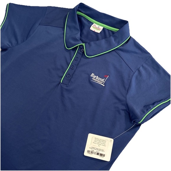 NWT Birdies & Bows XL BLUE BARBASOL CHAMPIONSHIP Pitch/putt Golf Polo Women's‎ - Picture 2 of 7